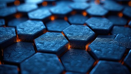 Sticker - blue hexagon abstract presentation background 