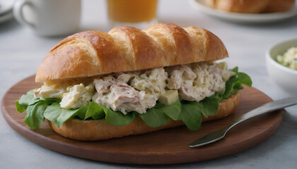 Wall Mural - chicken salad croissant sandwich