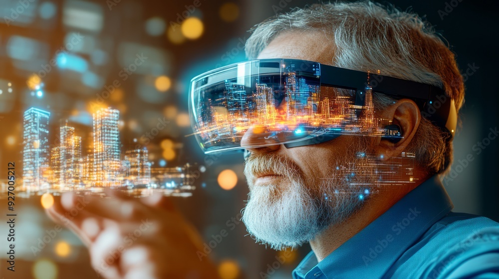 Engineers using augmented reality glasses to visualize and modify 3D ...