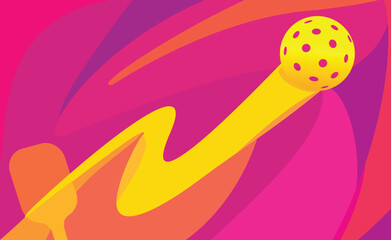Wall Mural - great abstract art pickleball background design for any media