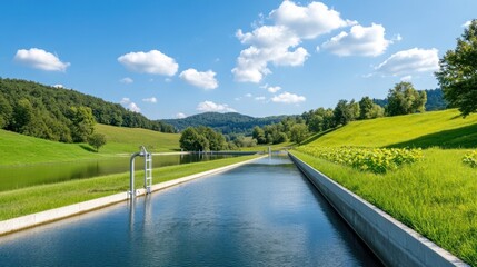 Wall Mural - the carbon footprint reduction achieved through wastewater-to-biogas conversion