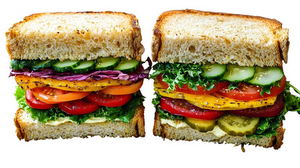 Wall Mural - healthy vegetarian sandwich options showcasing variety and creativity