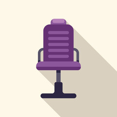 Wall Mural - Purple office chair stands alone, its ergonomic design hinting at long hours of work