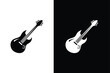 © Nezamur - Guitar icon. Acoustic guitar silhouette vector. Musical instrument flat vector icon for music apps