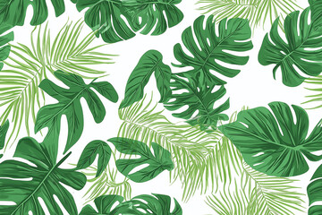 repeating pattern with fresh green leaves, repeating green leaf pattern for nature-inspired designs