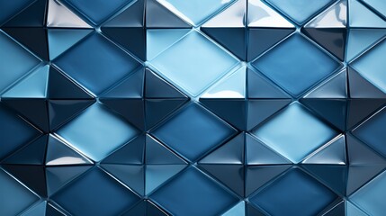 Fototapete - photograph of a modern abstract blue background with interlocking diamonds and squares in a complex geometric pattern, reminiscent of the Bauhaus design movement. 
