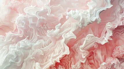 Poster - Pastel coral texture with abstract fluid wave patterns and soft hues