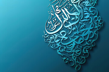 Wall Mural - A blue background with Arabic writing on it