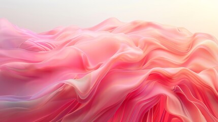 Fototapete - Abstract fluid wave design in coral with pastel gradients creating a smooth texture