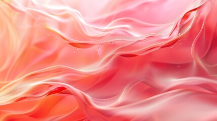 Fototapete - Abstract fluid wave design in coral with pastel gradients creating a smooth texture