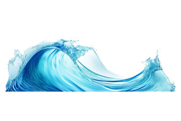 Fototapete - Blue sea wave with smooth curve and clear water Isolated on white background