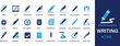© Ruhul Amin - Writing best soild icon set. Containing pen, write, pencil, note, edit, writer, document, nib, text, author, book, calligraphy, document, handwriting and solid.