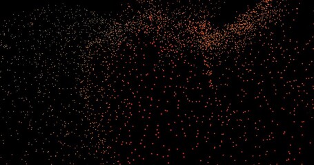Poster - Glitter, red particles and dark background for motion, wallpaper and universe abstract or star constellation. Digital, graphic and effect for space, lights and stellar movement in galaxy rotation