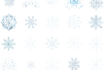 Aufkleber - Collection of unique snowflake shapes Isolated on white background