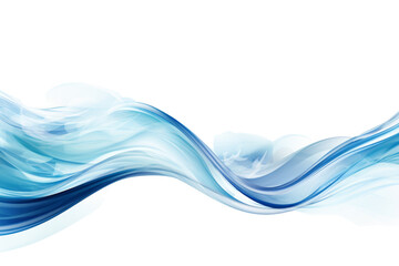 Fototapete - Elegant blue wave cresting Isolated on white background