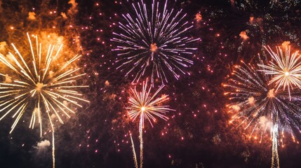 Aufkleber - Dazzling fireworks lighting up the sky in a stunning display