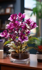 Sticker - flowers in a vase on a table