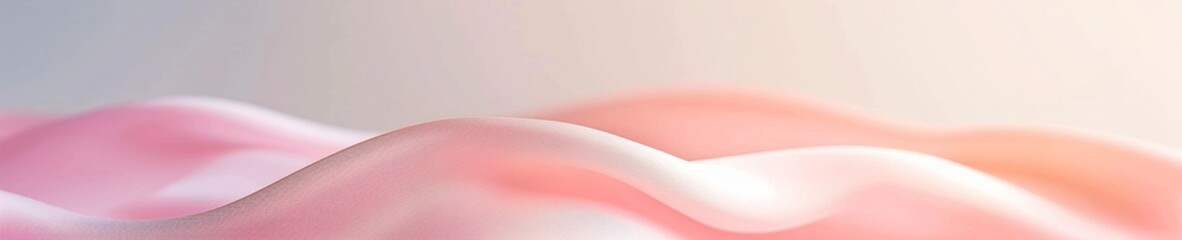Fototapete - Gentle Pastel Waves on Smooth Gradient Background with Abundant Copy Space - Minimal Creative Design