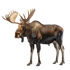 moose with large antlers. translucent