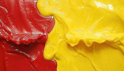 Poster - red and yellow paint