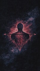 Wall Mural - A stylish and mystical tank top design featuring the Sagittarius zodiac archer with a cosmic background and vibrant colors ideal for those who are adventurous and freespirited
