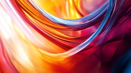 Canvas Print - Abstract  Colorful  Glossy  Waves