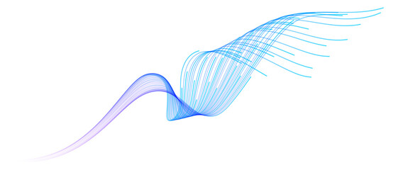 Poster - Vector wave lines smooth flowing dynamic blue purple pink gradient isolated on transparent background for concept of technology, digital, communication, science, music