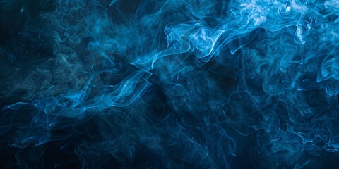 Canvas Print - Hazy indigo fumes on dark backdrop aromatic tendrils.