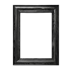 A black wooden picture frame isolated on a black background.