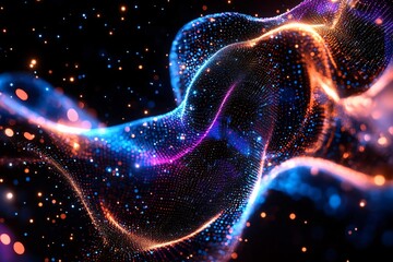 Wall Mural - vibrant abstract background showcasing flowing waves of light and color, ideal for modern design and