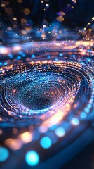 Wall Mural - A captivating representation of swirling light and particles, creating a mesmerizing cosmic vortex of energy and motion.