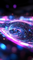 Wall Mural - a mesmerizing swirl of vibrant colors and light, creating an abstract representation of cosmic energ