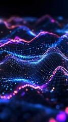 Wall Mural - abstract digital waves created by vibrant lights, showcasing a captivating blend of colors and dynam
