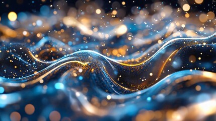 Wall Mural - abstract waves of shimmering colors and lights, creating a mesmerizing visual effect perfect for bac