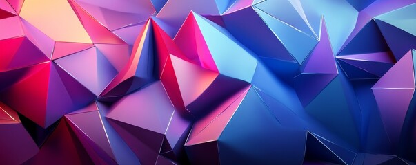 Sticker - Abstract background with low-poly shapes and geometric patterns i