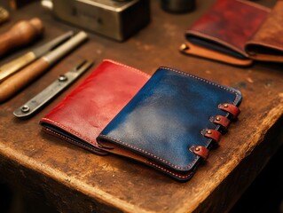 Canvas Print - Wooden table with wallet