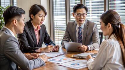 Wall Mural - asian business advisor meeting