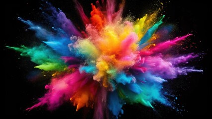 Wall Mural - Colorful powder explosion , vibrant, burst, color, explosion, celebration, festival, colorful, Holi, joyful, powder, cloud