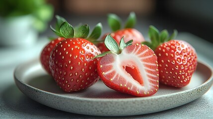 Wall Mural - strawberries in the garden photography images