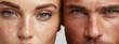© Mikus - A tight shot of a man and a woman, each with a scattering of freckles across their faces, gazing into the camera