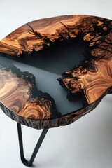 Wall Mural - Wooden table with glass top