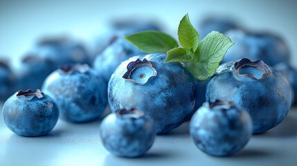 Wall Mural - blueberries on a branch  photography images