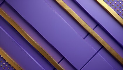 Sticker - Craft a 3D abstract template with a purple backdrop and diagonally-triggered gold lines