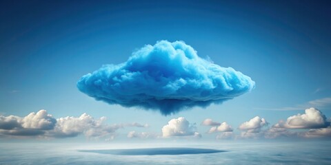 Wall Mural - blue cloud shaped object floating in the sky, cloud, blue, fluffy, sky, celestial, shape, abstract, 