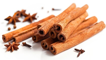 Poster - Cinnamon sticks on white background png transparent 