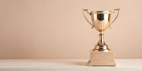 Trophy with soft color background with copy space 