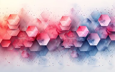 Wall Mural - A colorful image of cubes in various shades of red, blue, and pink