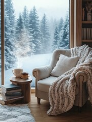 Poster - Cozy Living Room with Large Window