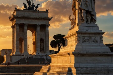 Wall Mural - Rome, Italy - APRIL 29, 2022: Altar of the Fatherland (Altare della Patria) known as the Monumento Nazionale a Vittorio Emanuele II (