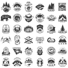Wall Mural - set of camping related typographic quote. vector. the images are created without the use of any arti